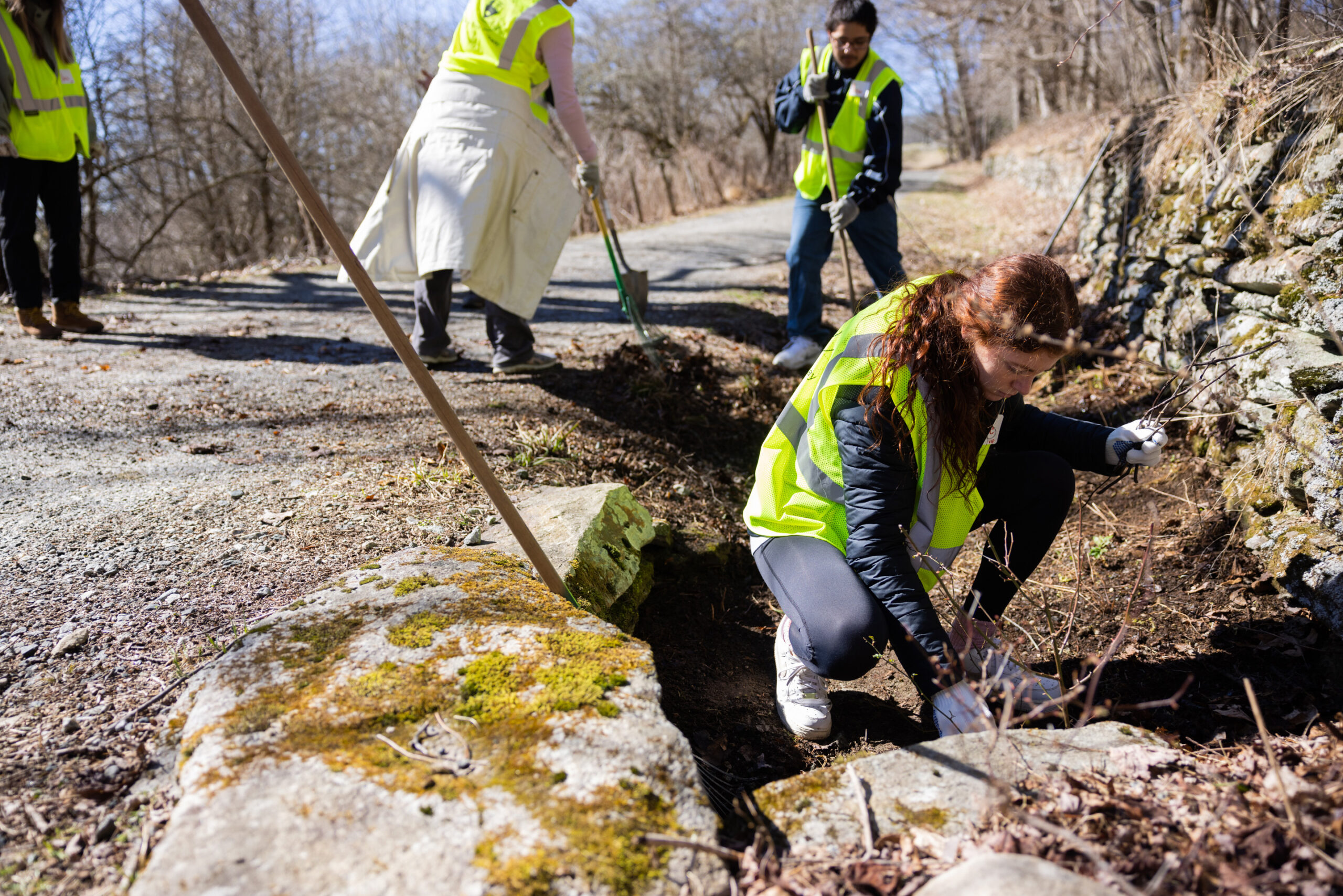 Students working at Day of Service